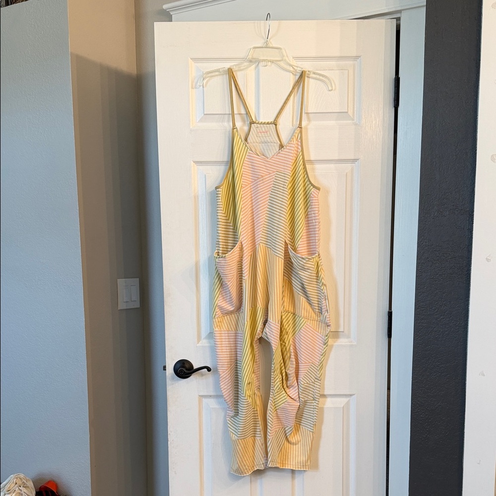 FP Movement by Free People Striped Hot Shot Jumpsuit Romper